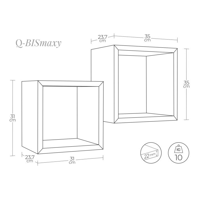 Acquista Sanitec Mensole a cubo da parete Set di 2 pz componibile