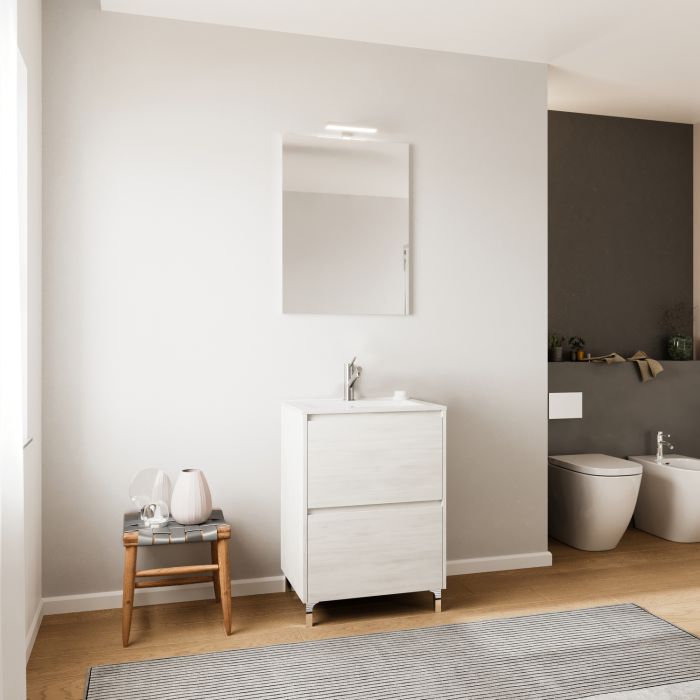 Composizione bagno modello LISBONA Rovere bianco 60 cm main product photo