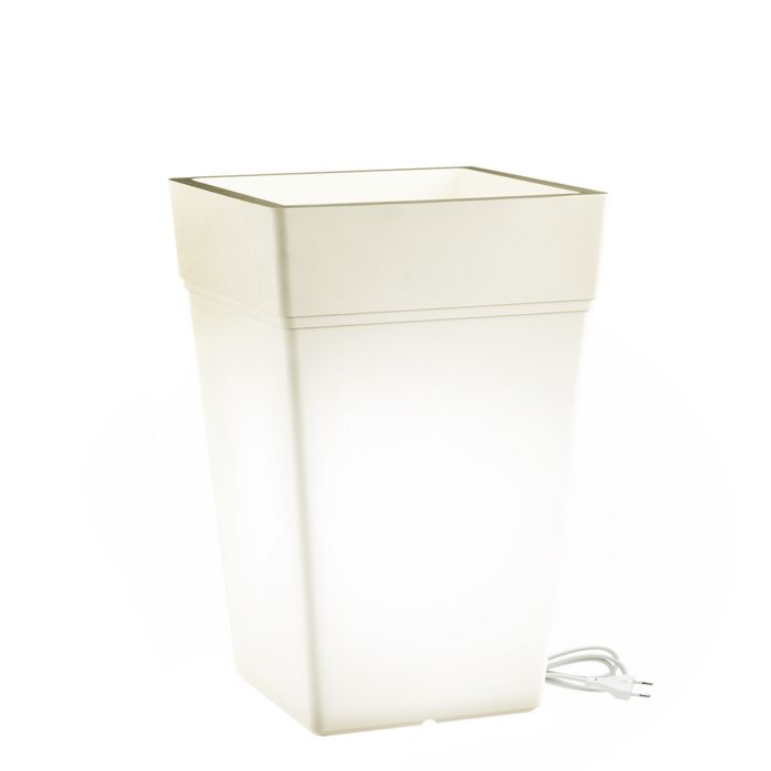 Vaso luminoso Quadrato Led luce bianca 38x38 CM H 65 o 80 CM mod. Stalk Led main product photo
