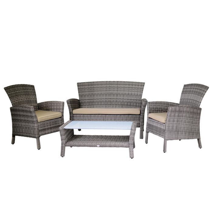 Salotto da Giardino in Polyrattan Grigio mod. Amalia main product photo