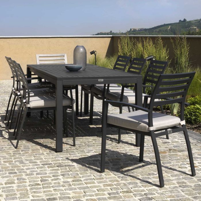 Tavolo estensibile in Alluminio Antracite 160/220x90 cm 76 cm mod. Boston