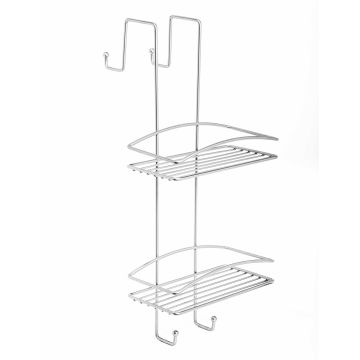 Cestello Doccia doppio Spider da Appendere Satinato in Acciaio con verniciatura epossidica e materiale termoplastico Mod. Shower Lock