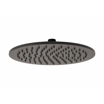 Soffione Doccia Tondo Nero Opaco in Acciaio Inox 18/10 ss Aisi 304 verniciato Mod. Seven Round