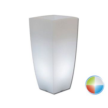 Vaso Agave Quadrato Con Led Multicolor Batteria Solare H 90 40x40Cm