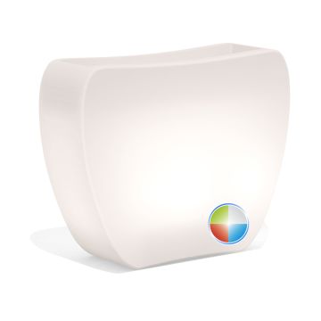 Vaso moderno luminoso Doppio Verso 57x31 H 80 colore Led Multicolor Batteria Solare mod. Heart Led