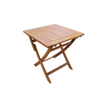 Tavolino pieghevole quadrato 70x70 cm in legno massiccio