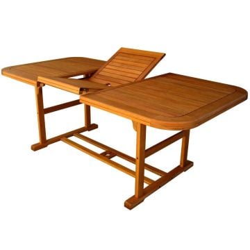 Tavolo rettangolare estensibile 150/200x90 cm in legno massiccio di acacia