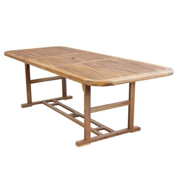 Tavolo rettangolare estensibile 180/240x100 cm in legno massiccio di acacia