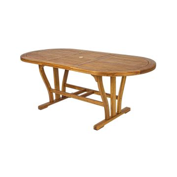 Tavolo ovale estensibile 150/200x90 cm in legno massiccio di acacia