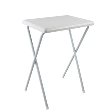 Tavolino pieghevole alto bianco in PVC 52x38 cm
