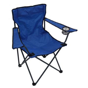 Poltrona pieghevole blu in metallo con braccioli mod. Giada