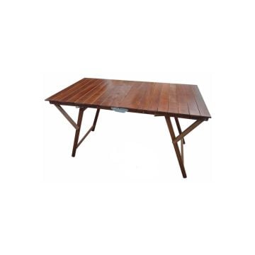 Tavolo pieghevole in legno di faggio 70x140 mod. Doppio color noce