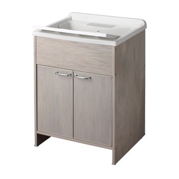 Lavatoio con mobile in PVC colore rovere 60x50 cm mod. Garden