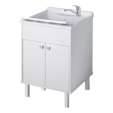 Lavatoio con mobile in PVC colore bianco 60x50 cm mod. Garden