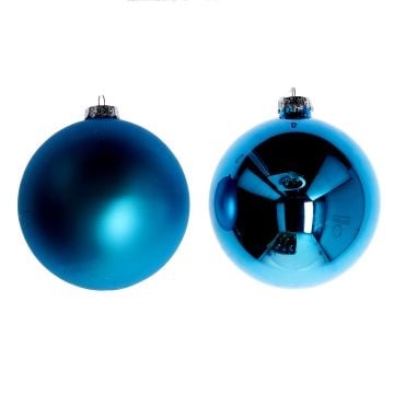 Palline di Natale 4 pz Blu in vetro ø10 cm