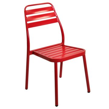 Sedia impilabile in Alluminio Rosso mod. Las Vegas