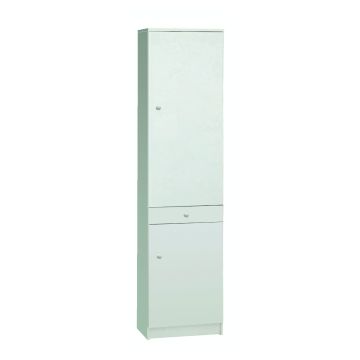 Mobile 2 ante 5 ripiani regolabili h 110 cm colore Bianco Lisco