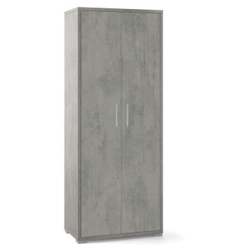 Armadio 2 ante 4 ripiani h 182 cm colore Cemento