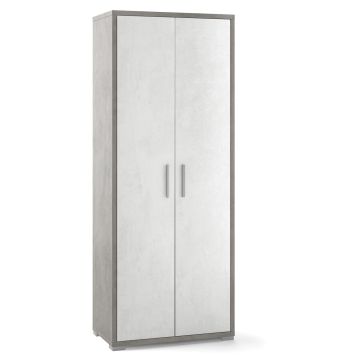 Armadio 2 ante 4 ripiani h 182 cm colore Ossido Bianco