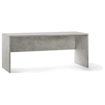 Scrivania ufficio con pannello frontale h 76 cm colore Cemento