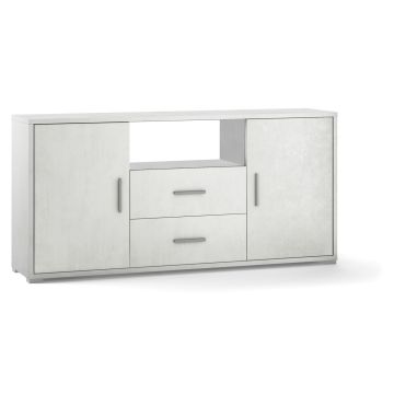 Mobile 2 ante 2 cassetti h 84 cm colore Ossido Bianco