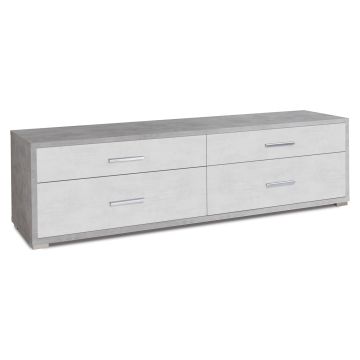 Mobile madia 4 casseti h 50 cm colore Ossido Bianco