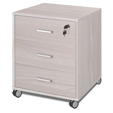 Cassettiera con ruote 3 cassetti h 70 cm colore Olmo Chiaro