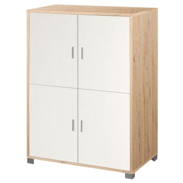 Mobile quadrante 4 ante h 162 cm colore Bianco Fiammato