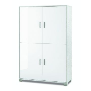 Mobile quadrante 4 ante h 162 cm colore Bianco Lucido