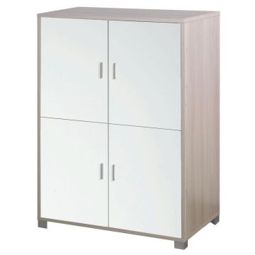 Mobile quadrante 4 ante h 162 cm colore Bianco Lucido