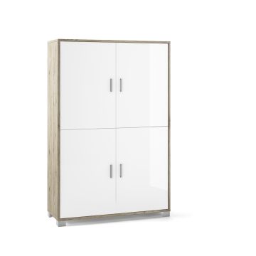 Mobile quadrante 4 ante h 162 cm colore Bianco Lucido