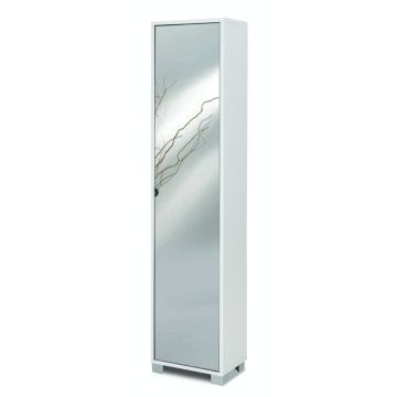 Colonna 1 anta 4 ripiani h 190 cm colore Specchio Naturale