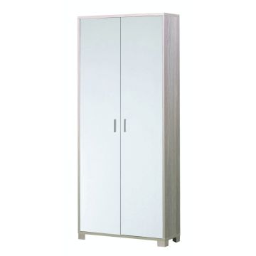 Mobile 2 ante 8 ripiani h 190 cm colore Bianco Fiammato