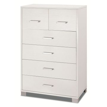 Mobile quadrante 6 cassetti h 112 cm colore Bianco Fiammato