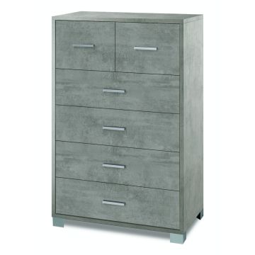 Mobile quadrante 6 cassetti h 112 cm colore Cemento