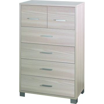 Mobile quadrante 6 cassetti h 112 cm colore Olmo Chiaro