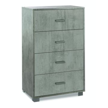 Mobile quadrante 4 cassetti h 112 cm colore Cemento
