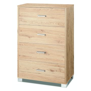 Mobile quadrante 4 cassetti h 112 cm colore Rovere Naturale