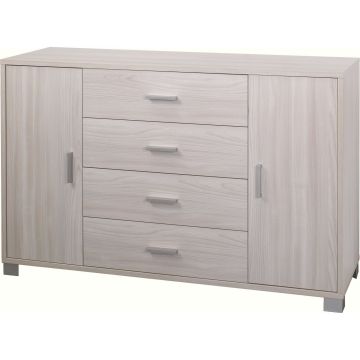 Mobile 2 ante 4 cassetti h 86 cm colore Olmo Chiaro