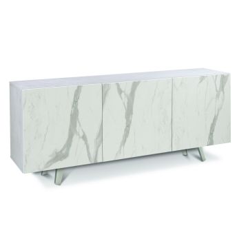 Madia 3 ante 2 ripiani h 70 cm colore Marmo Calacatta