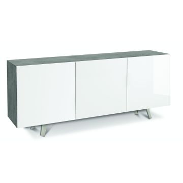Madia 3 ante 2 ripiani h 70 cm colore Bianco Lucido