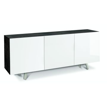 Madia 3 ante 2 ripiani h 70 cm colore Bianco Lucido