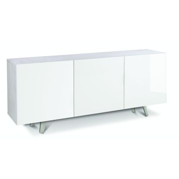 Madia 3 ante 2 ripiani h 70 cm colore Bianco Lucido