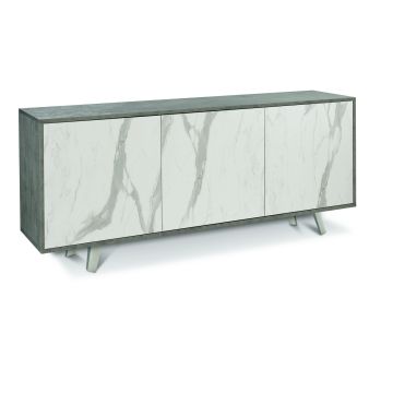 Madia 3 ante 2 ripiani h 74 cm colore Marmo Calacatta