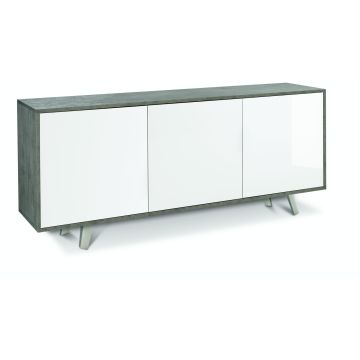 Madia 3 ante 2 ripiani h 74 cm colore Bianco Lucido