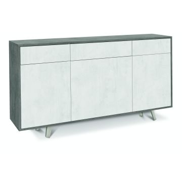 Madia 3 ante 3 cassetti h 92 cm colore Ossido Bianco