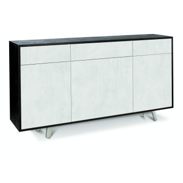 Madia 3 ante 3 cassetti h 92 cm colore Ossido Bianco