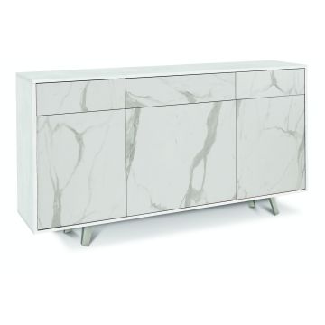 Madia 3 ante 3 cassetti h 92 cm colore Marmo Calacatta