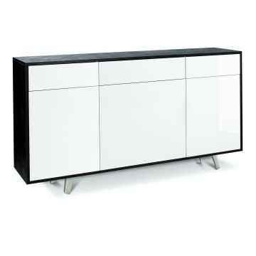 Madia 3 ante 3 cassetti h 92 cm colore Bianco Lucido
