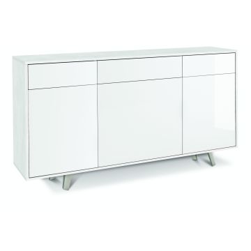 Madia 3 ante 3 cassetti h 92 cm colore Bianco Lucido